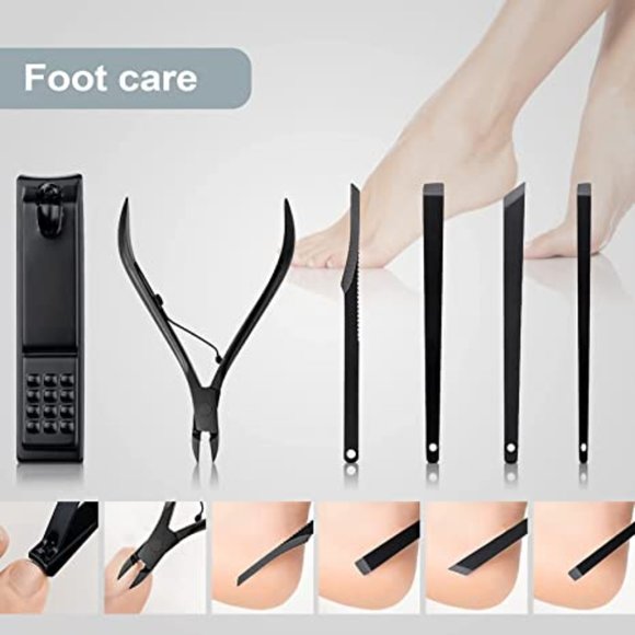 Manicure Set 18Pcs Professional Nail Clippers Kit Pedicure Care Tools - Picture 5 of 6